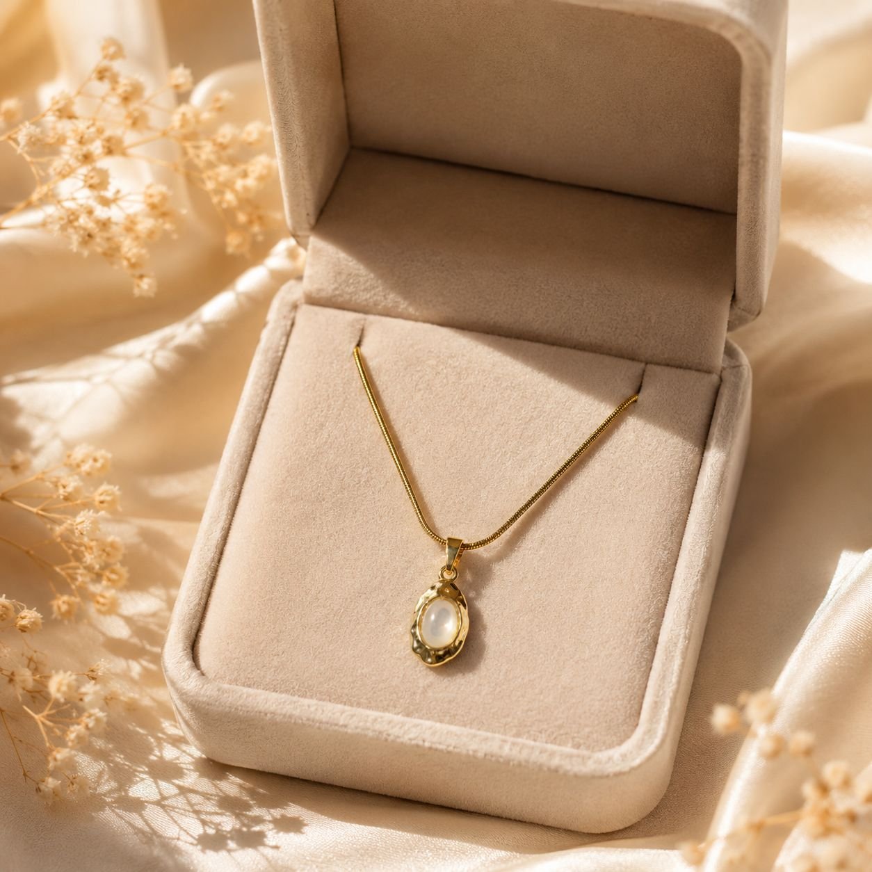 Sedef Damlası Gold Kolye görsel 2