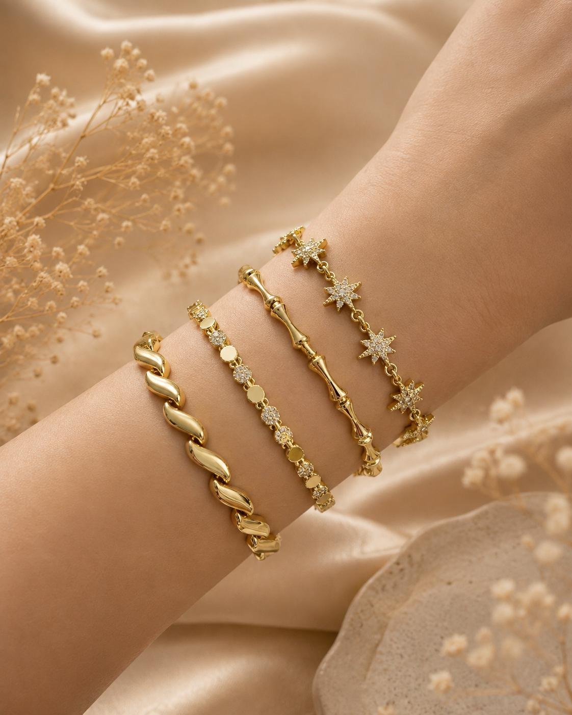 Gold Yuvarlak Işıltı Bileklik görsel 2