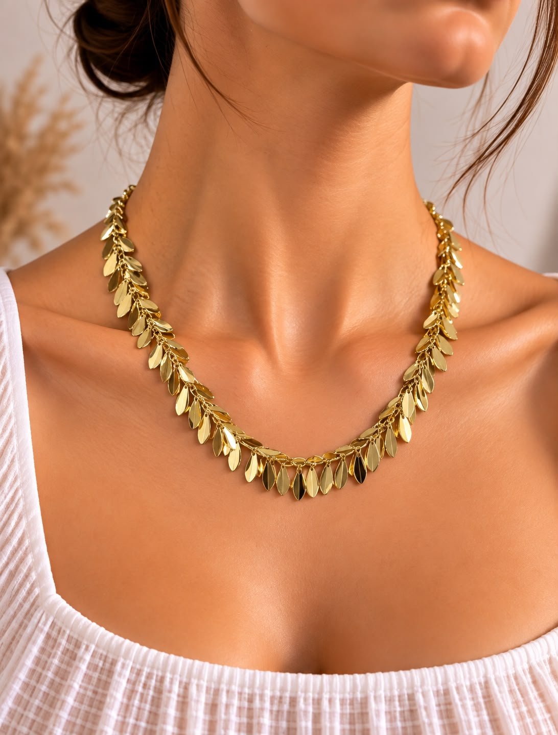 Gold Yaprak Kolye