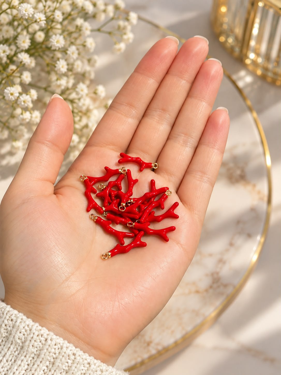 Mercan Dalı Figürlü Charm(Adet)